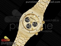 Royal Oak Chrono 26240 Frosted YG APSF 1:1 Best Edition YG Dial on Bracelet SA4401 Super Clone