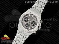 Royal Oak Chrono 26240 Frosted SS APSF 1:1 Best Edition Gray/Black Dial on Bracelet SA4401 Super Clone V2 (Free Sprung)