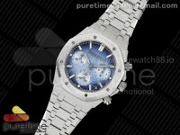 Royal Oak Chrono 26240 Frosted SS APSF 1:1 Best Edition Ice Blue Dial on Bracelet SA4401 Super Clone V2 (Free Sprung)