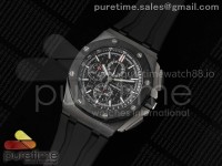 Royal Oak Offshore 44mm Black Ceramic APJF 1:1 Best Edition Black Dial on Black Rubber Strap A3126