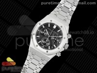 Royal Oak Chrono 26240 SS APSF 1:1 Best Edition Black Dial on SS Bracelet SA4401 Super Clone V2 (Free Sprung)