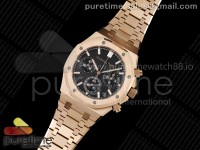 Royal Oak Chrono 26240 RG APSF 1:1 Best Edition Black Dial on RG Bracelet SA4401 Super Clone