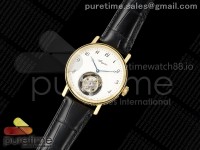 Classique Tourbillon YG RMS Best Edition White Numeral Dial on Black Leather Strap