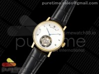 Classique Tourbillon YG RMS Best Edition White Roman Dial on Black Leather Strap Style 2