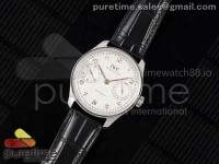 Portugieser Automatic 42mm SS APSF 1:1 Best Edition White Dial RG Marker on Black Leather Strap A52011