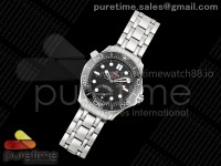 Seamaster Diver 300M VSF 1:1 Best Edition Black Ceramic Black Dial on SS Bracelet VS8800