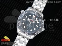 Seamaster Diver 300M VSF 1:1 Best Edition Black Ceramic Black Dial on SS Bracelet VS8800