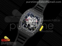RM035 Americas Black Ceramic ZF 1:1 Best Edition Skeleton Dial on Black Rubber Strap RMUL1 Super Clone