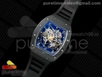RM035 Americas Black Ceramic / RG ZF 1:1 Best Edition Skeleton Dial on Black Rubber Strap RMUL1 Super Clone