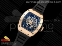 RM035 Americas RG ZF 1:1 Best Edition Skeleton Dial on Black Rubber Strap RMUL1 Super Clone