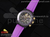 Blaken Daytona PVD Ceramic Bezel GETF Best Edition Skeleton Purple Dial on Purple Rubber Strap SA4130