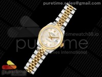 DateJust 28 SS/YG JDF 1:1 Best Edition Silver Diamonds Dial on SS/YG President Bracelet A2671