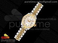 DateJust 28 SS/YG JDF 1:1 Best Edition Silver Roman Dial on SS/YG President Bracelet A2671