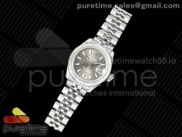 DateJust 28 SS JDF 1:1 Best Edition Gray Stick Dial on SS President Bracelet A2671