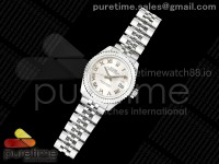 DateJust 28 SS JDF 1:1 Best Edition Silver Roman Dial on SS President Bracelet A2671