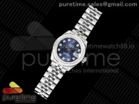 DateJust 28 SS JDF 1:1 Best Edition Blue Diamonds Dial on SS President Bracelet A2671