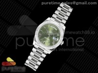 Day Date 40 SS 228239 KF 1:1 Best Edition Green Roman Dial on President Bracelet VR3255 (Gain Weight)