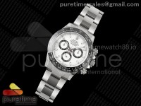 Daytona 116500 3CF 1:1 Best Edition 904L Steel SW White Dial on SS Braclet SH4130