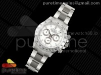 Daytona 116520 3CF 1:1 Best Edition 904L Steel SW White Dial on SS Braclet SH4130