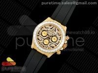 Daytona 116588TBR 'Eye Of The Tiger' YG 3CF 1:1 Best Edition Tiger Diamonds Dial on Oysterflex Strap SH4130 V2 (Mod Version)