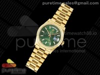 Day Date 36 YG 128238 KF 1:1 Best Edition Green Dial on President Bracelet A2836 (Gain Weight)