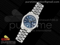 Day Date 36 SS 128239 KF 1:1 Best Edition Blue Crystal Dial on President Bracelet A2836 (Gain Weight)