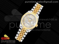 DateJust 36 SS/YG 126233 ARF 1:1 Best Edition Gray Roman Diamonds Dial on Jubilee Bracelet SH3235