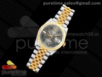 DateJust 36 SS/YG 126233 ARF 1:1 Best Edition Gray Dial Green Roman on Jubilee Bracelet SH3235