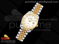 DateJust 36 SS/YG 126233 ARF 1:1 Best Edition White MOP Diamonds Dial on Jubilee Bracelet SH3235