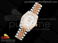 DateJust 36 SS/YG 126231 ARF 1:1 Best Edition Silver Textured Stick Dial on Jubilee Bracelet SH3235