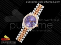 DateJust 31 Ladies Diamonds Bezel SS/RG THB 1:1 Best Edition Purple Roman Dial on Jubilee Bracelet A2236