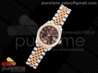DateJust 31 Ladies Fluted Bezel SS/RG THB 1:1 Best Edition Brown Roman Dial on Jubilee Bracelet A2236