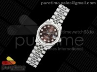 DateJust 31 Ladies Fluted Bezel SS THB 1:1 Best Edition Brown Diamonds Dial on Jubilee Bracelet A2236