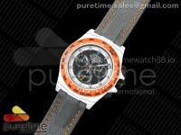 Daytona DIW White Carbon Orange Bezel N6F 1:1 Best Edition Black/White Dial on Gray Nylon Strap SA4130