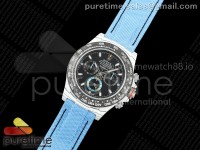 Daytona DIW White Carbon N6F 1:1 Best Edition Black Dial on Blue Nylon Strap SA4130