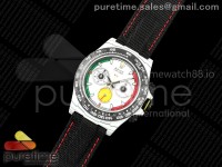 Daytona DIW Ferrari White Carbon SONIC 1:1 Best Edition White Dial on Black Nylon Strap SA4130