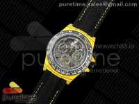 Daytona DIW Yellow Carbon DIWF 1:1 Best Edition Skeleton Dial on Black Nylon Strap DD4801