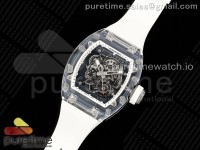 RM055 Transparent SONIC Best Edition Skeleton White Dial on White Nylon Strap Clone RMUL2