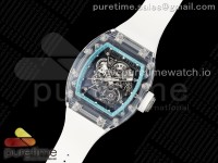 RM055 Transparent SONIC Best Edition Skeleton Blue Dial on White Nylon Strap Clone RMUL2