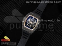 RM055 NTPT ZF 1:1 Best Edition Gold Bezel Black Crown on Rubber Strap RMUL2 Super Clone