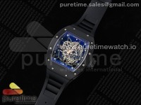 RM035-02 RG Black Ceramic KVF 1:1 Best Edition Skeleton Dial on Black Rubber Strap Clone RMUL1