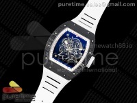 RM055 Ti/NTPT KVF 1:1 Best Edition White/Red Inner Bezel White Crown on White Rubber Strap RMUL2 Super Clone