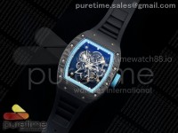 RM055 NTPT KVF 1:1 Best Edition Blue Inner Bezel Black Crown on Black Rubber Strap RMUL2 Super Clone