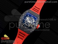 RM055 Ti/NTPT KVF 1:1 Best Edition Black Inner Bezel Red Crown on Red Rubber Strap RMUL2 Super Clone