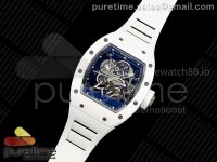 RM055 White Ceramic ZF 1:1 Best Edition on Shark Rubber Strap RMUL2 Super Clone V2