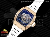 RM035 Americas RG SONIC 1:1 Best Edition Skeleton Dial on White Rubber Strap Clone RMUL1