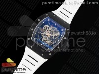 RM035 Americas Black Ceramic SONIC 1:1 Best Edition Skeleton Dial on White Rubber Strap Clone RMUL1