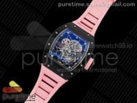 RM035 Americas Black Ceramic SONIC 1:1 Best Edition Skeleton Dial on Pink Rubber Strap Clone RMUL1