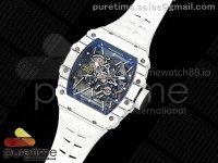 RM35-01 White NTPT ZF 1:1 Best Edition Skeleton Dial on White Shark Strap RMUL3 Super Clone