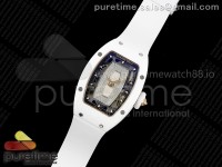 RM07 Ladies White Ceramic ZF 1:1 Best Edition White Dial on White Rubber Strap CRMA2 Clone